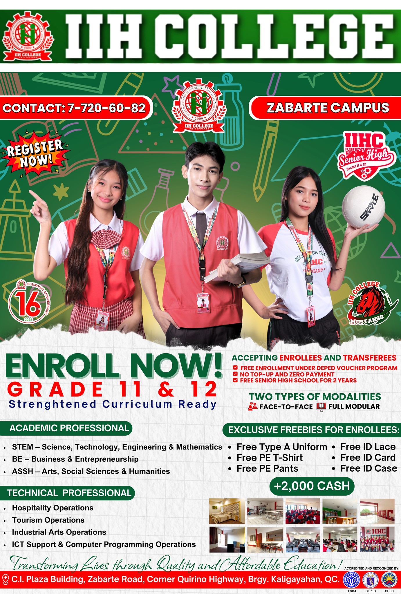 🎓 ENROLL NOW! (AY. 2026–2027) Key... - IIH College Zabarte | Facebook