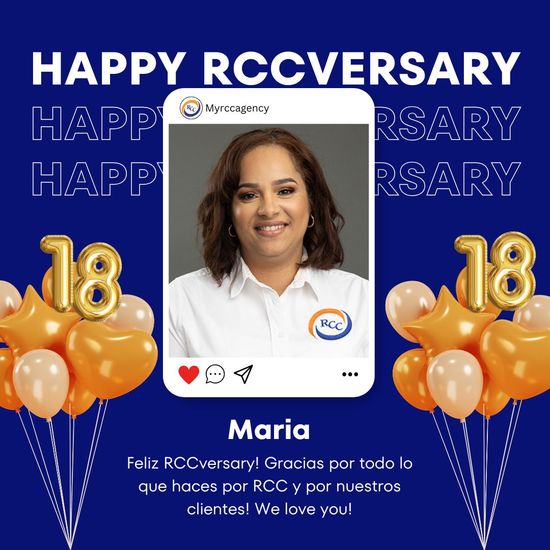 RCC - 🎉 Feliz RCCversary, María! 🎉 Hoy celebramos 18 años de entrega ...