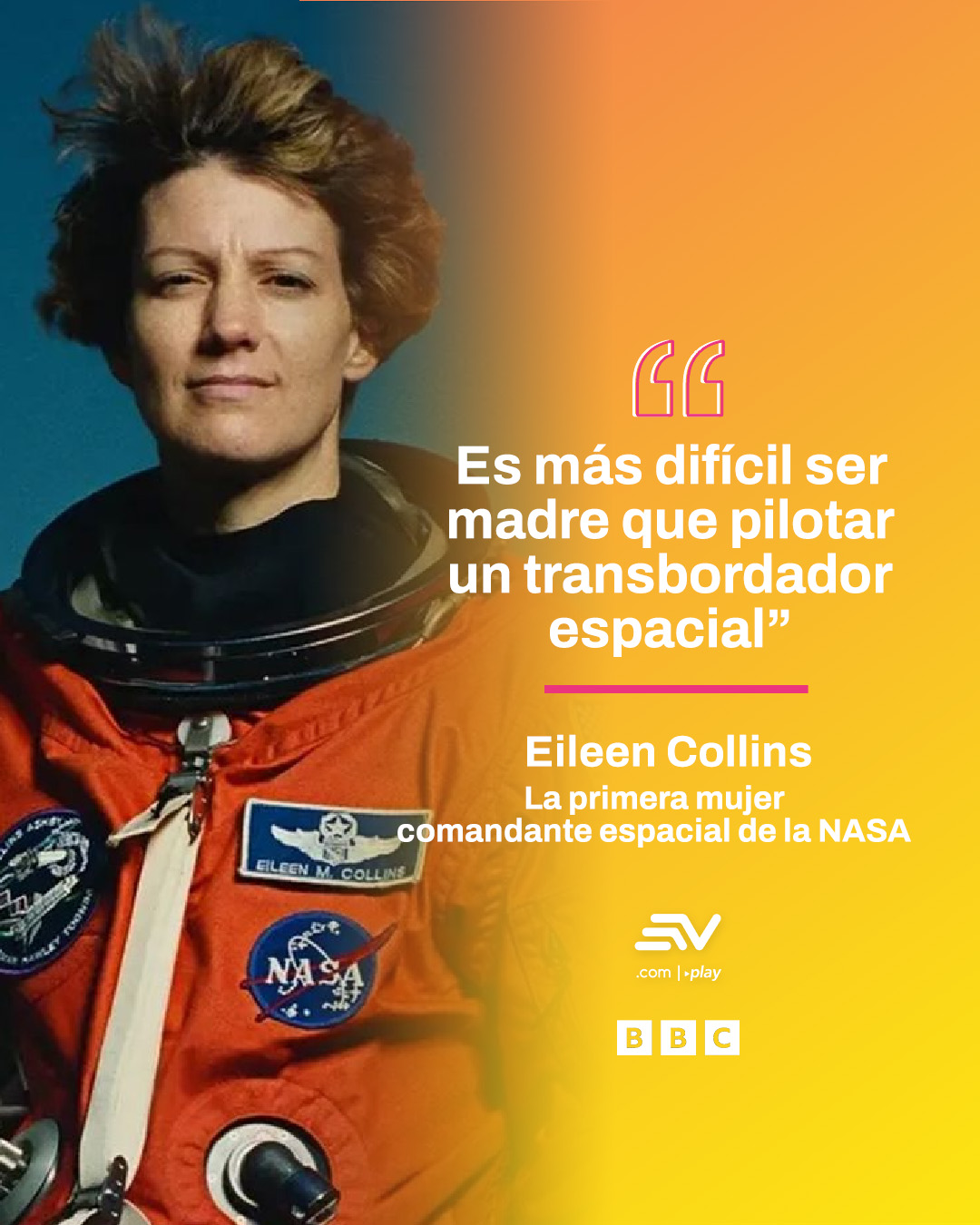 Ecuavisa - ️ Para Eileen Collins, ser madre fue más complicado que ...