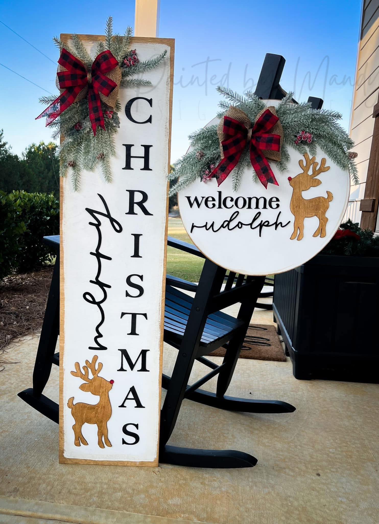 Painted - Christmas in JULY ️ I’m exited to work on Rudolph signs ...