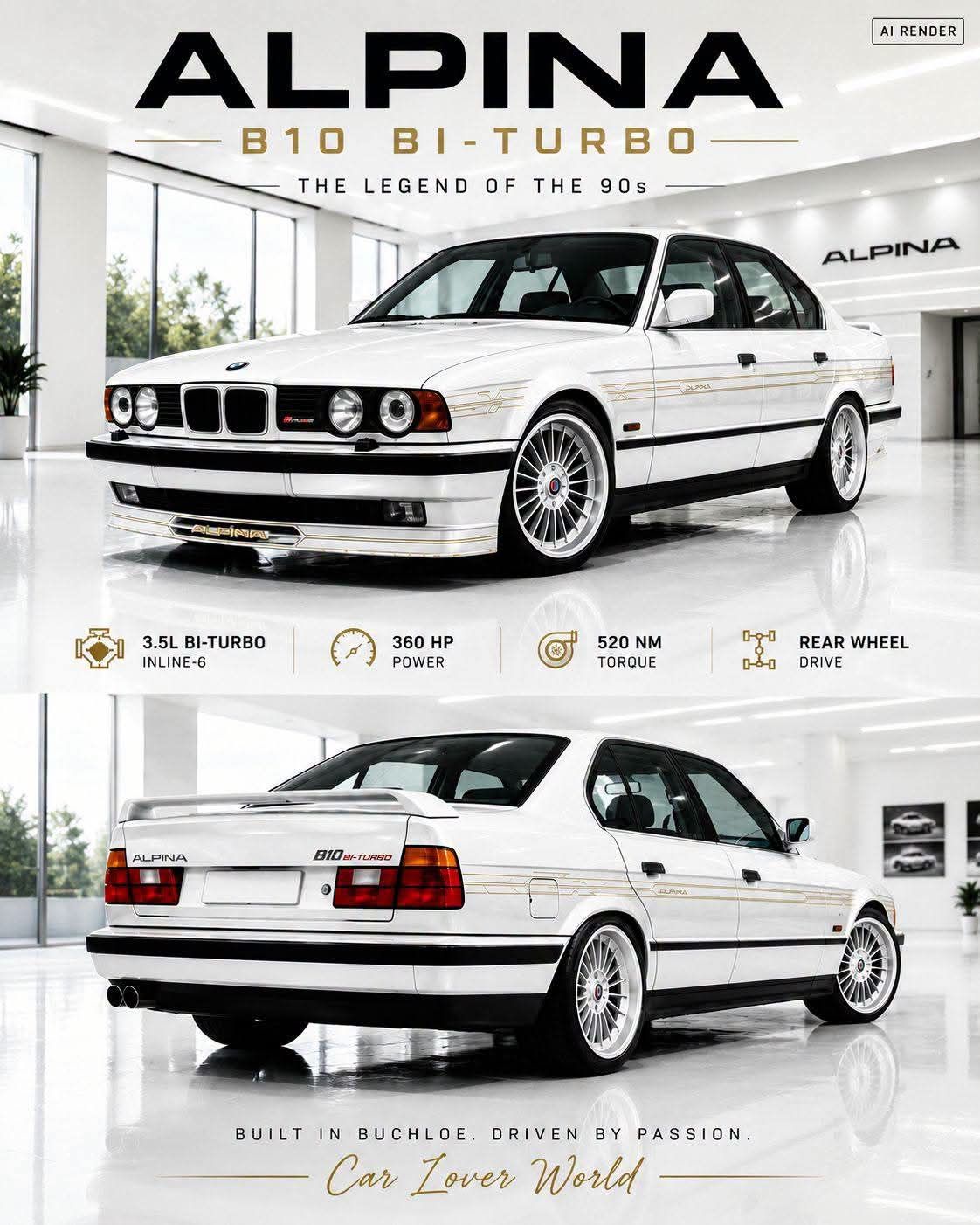 Alpina B10 Biturbo, a luxury sports sedan based on the BMW 5 series