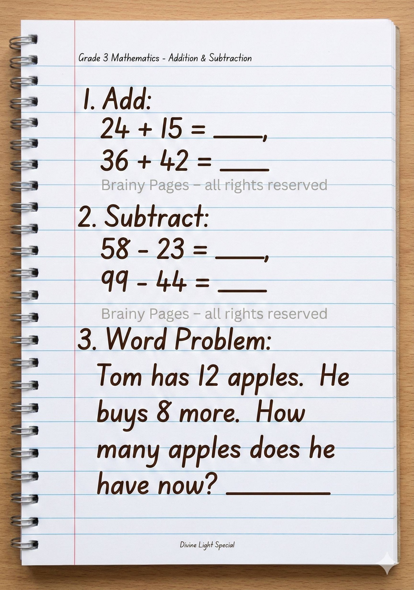 Math practice worksheets grade... - Divine Light Special | Facebook