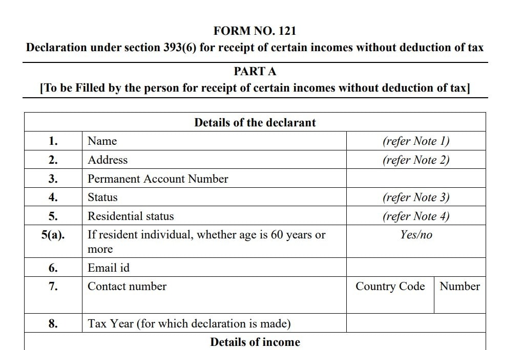 Form 15G/15H is now Form 121 under... - Rockey & Associates | Facebook