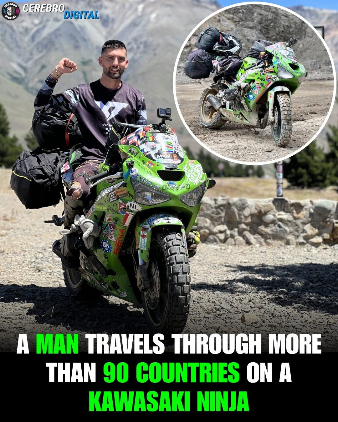 Man rides 2004 Kawasaki Ninja 250000km across 90 countries