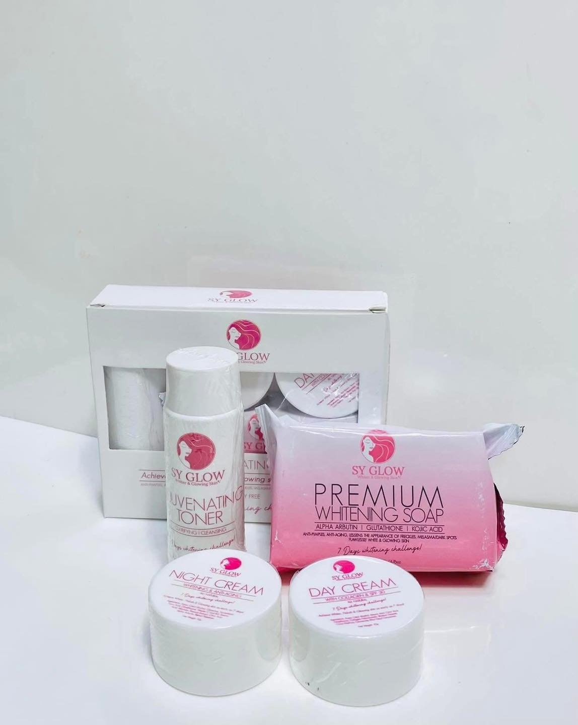SY GLOW skincare set for whiter and glowing skin