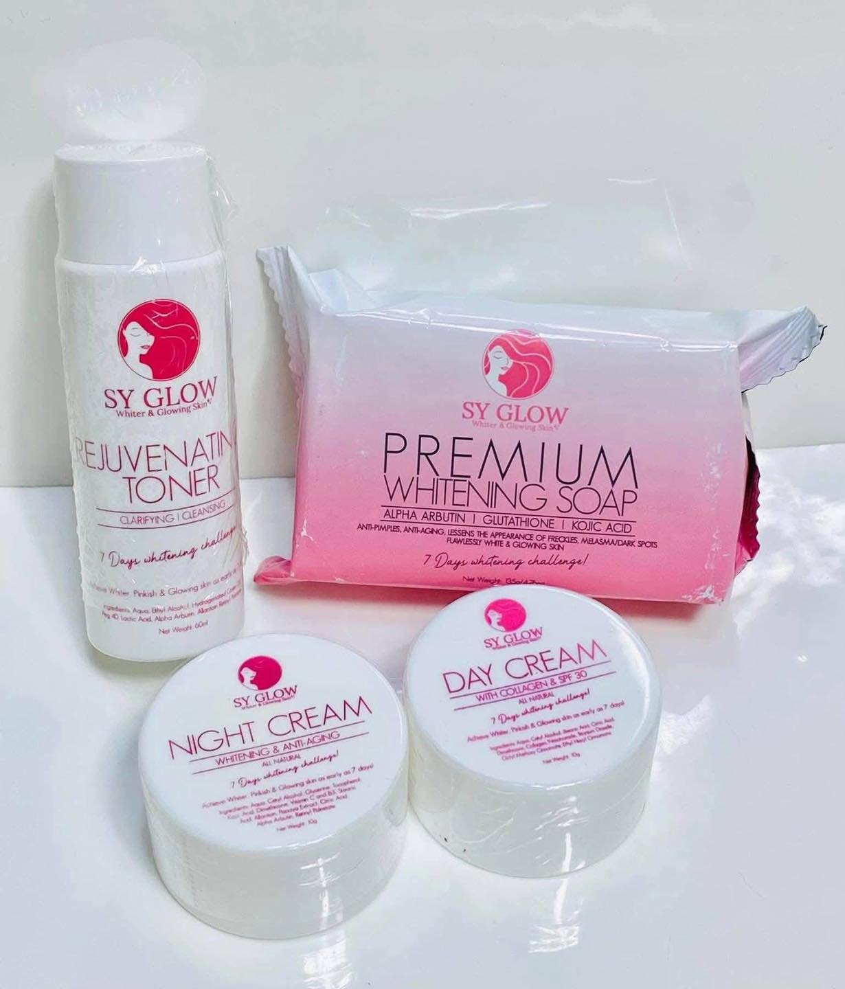 SY GLOW skincare set for whiter and glowing skin