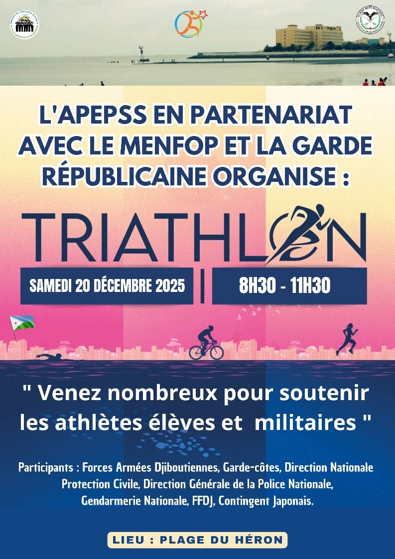 La - 📢 TRIATHLON – ÉVÉNEMENT SPORTIF MAJEUR 🇩🇯 La Garde Républicaine ...
