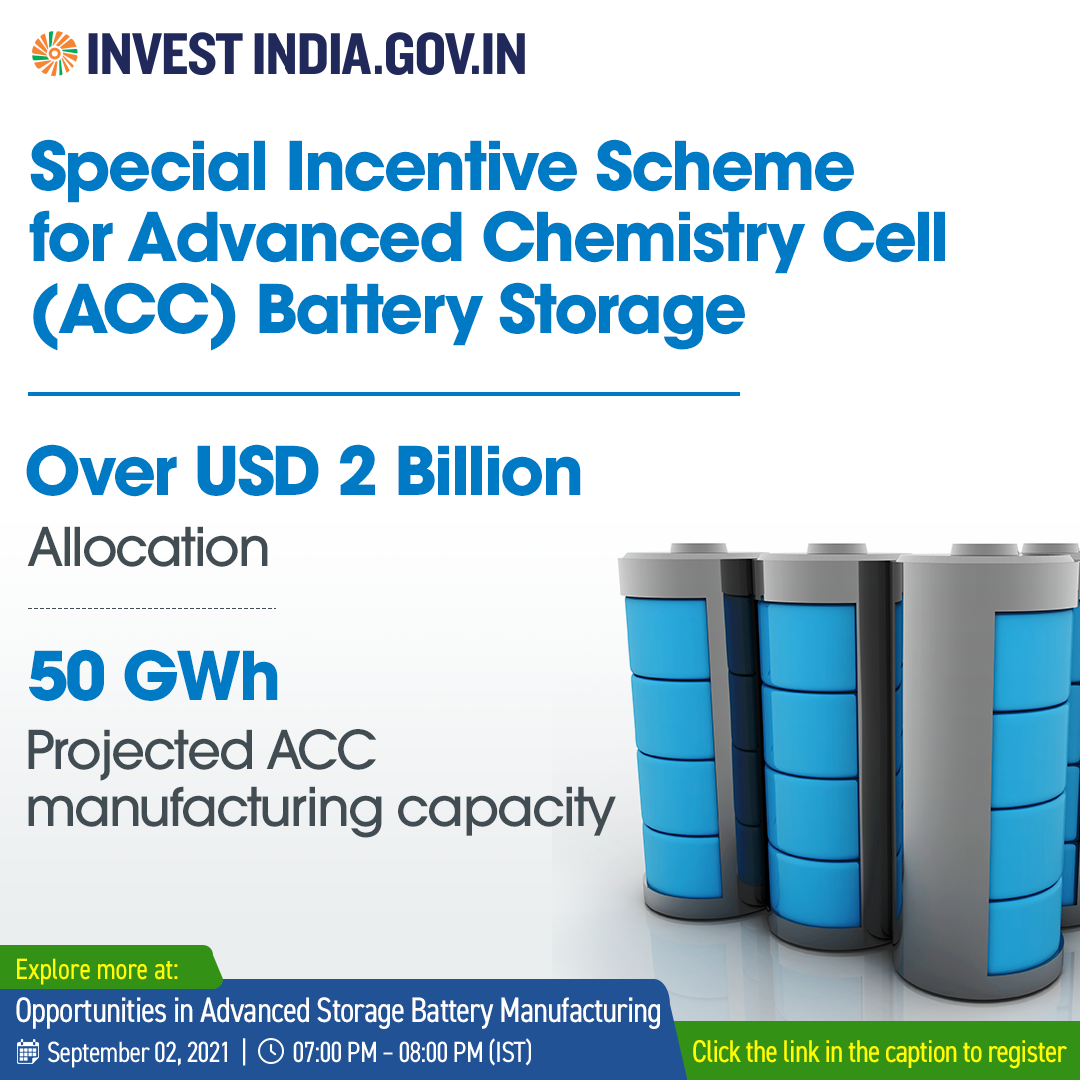 Invest - #InvestInIndia #PLIScheme for Advanced Chemistry Cell Battery ...