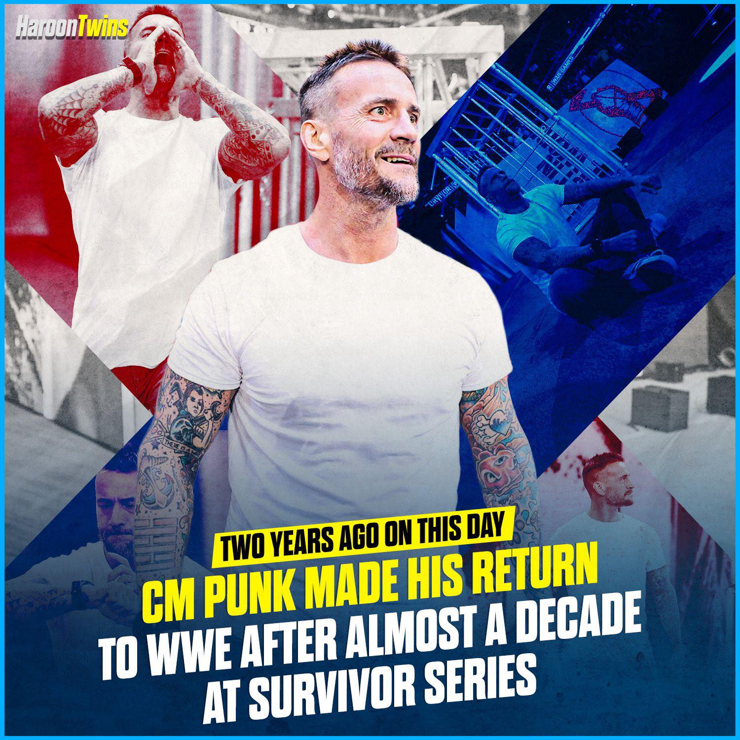 Haroon - 2 years ago today, CM Punk returned to WWE after 9 years away ...