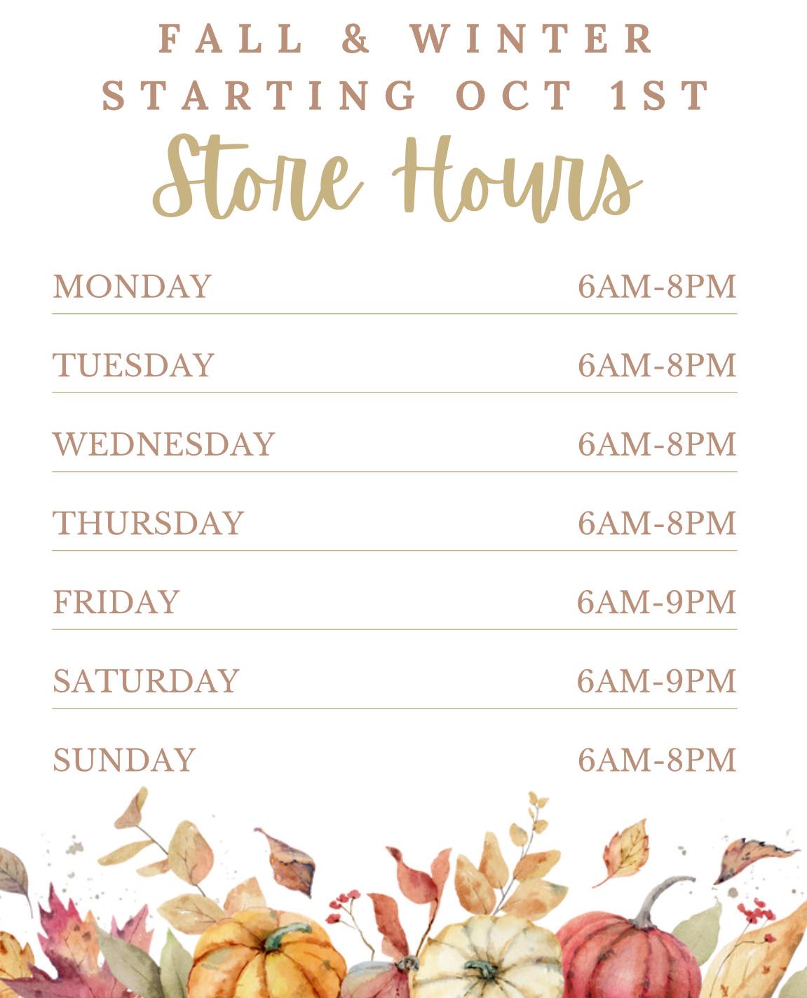 Starting Oct 1, 2025 our new hours! - T-General Store & Cafe | Facebook