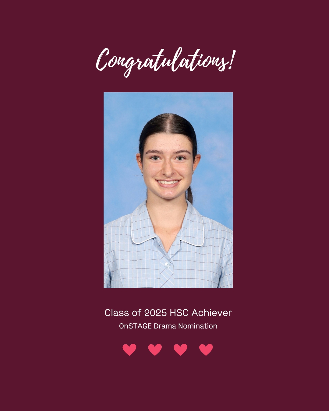 Roseville - HSC OnSTAGE Nomination Congratulations to Cordelia who has ...