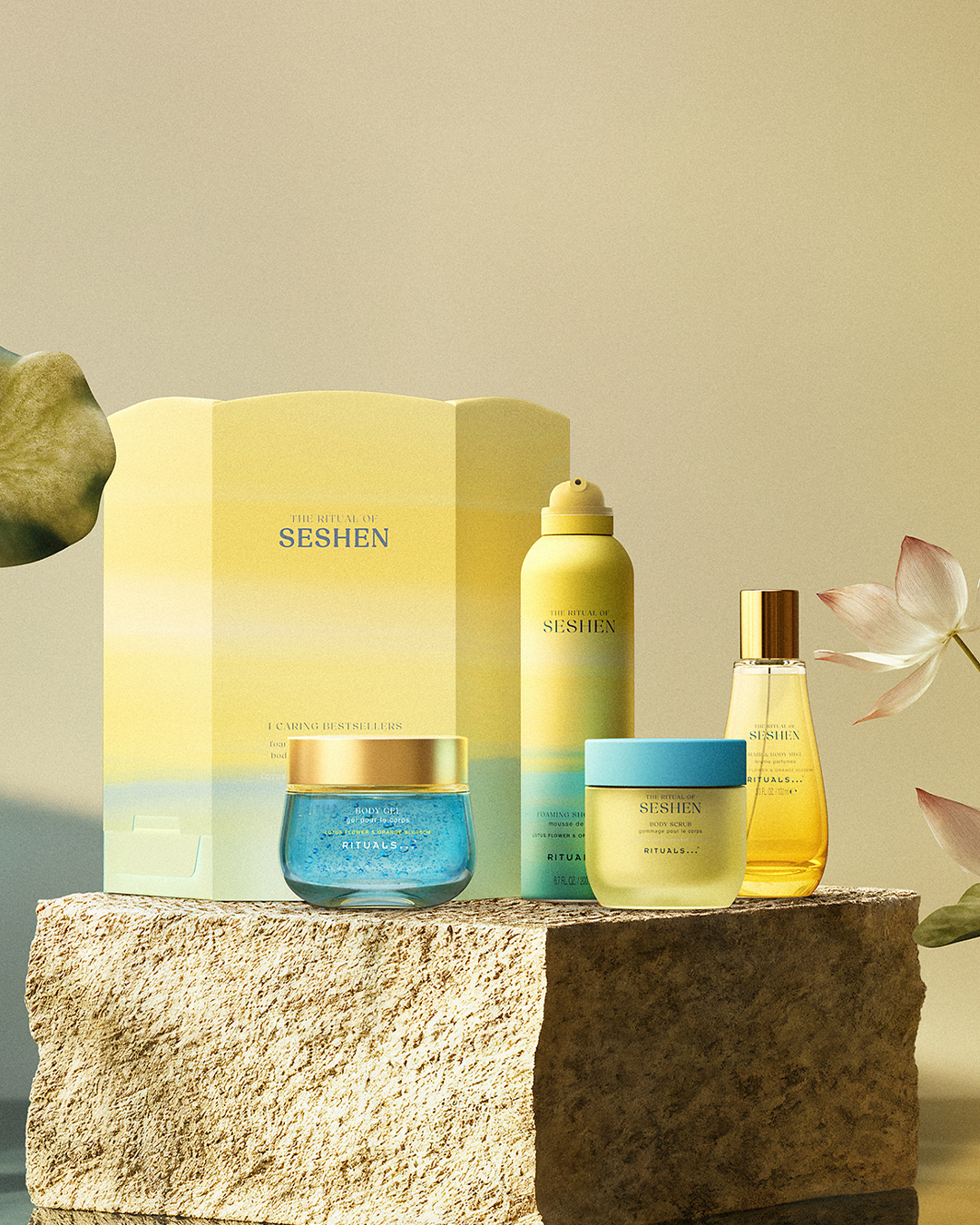 Ein Neubeginn in voller Blüte: Dieses Geschenkset öffnet sich wie eine Lotusblume und enthält sommerliche Körperpflege mit dem belebenden Duft von Lotus- und Orangenblüte. Perfekt für tägliche Momente