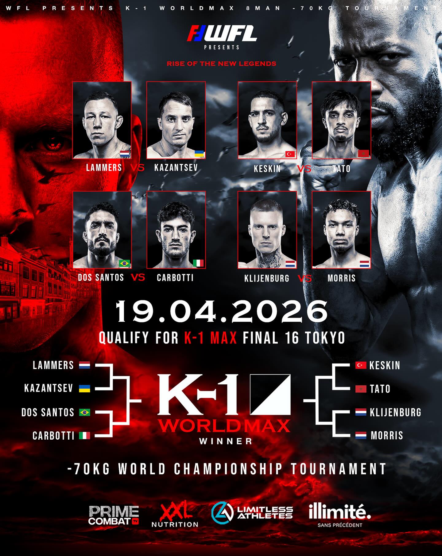 8 MEN. ONE WINNER. NO ESCAPE. The full K-1 World Max -70KG 