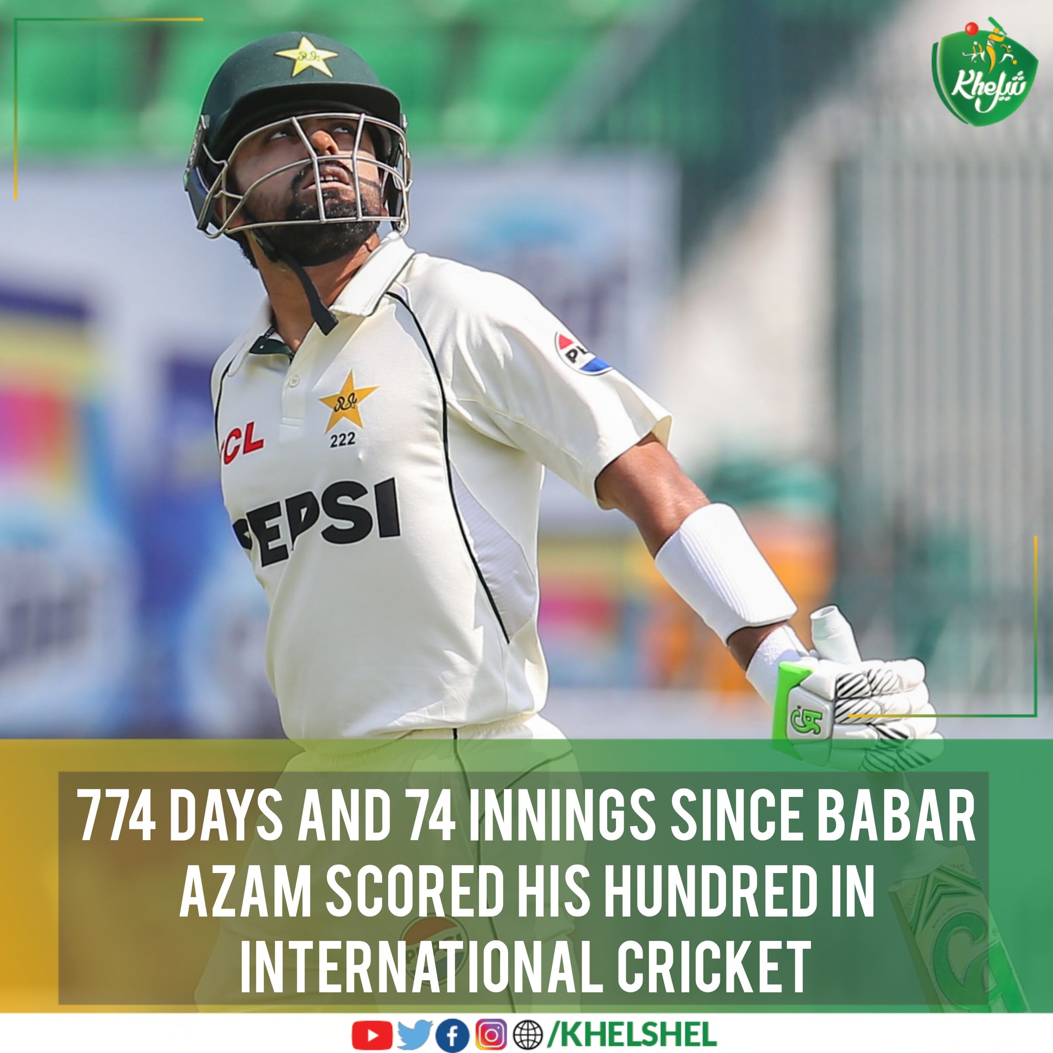 Khel Shel - 74 innings for Babar Azam Now without scoring... | Facebook