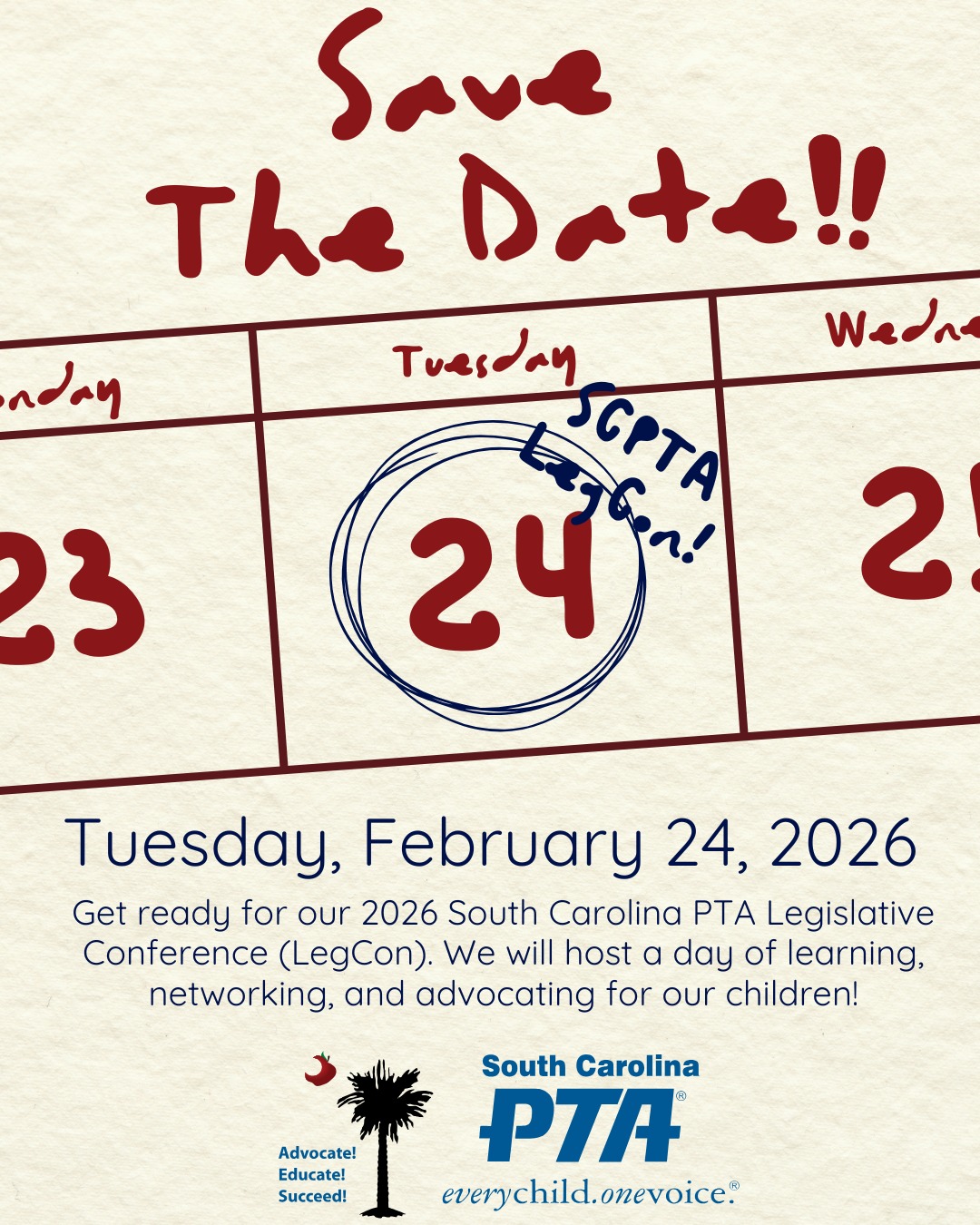 South - Ready for next year's SCPTA LegCon? Save the date for the 2026 ...