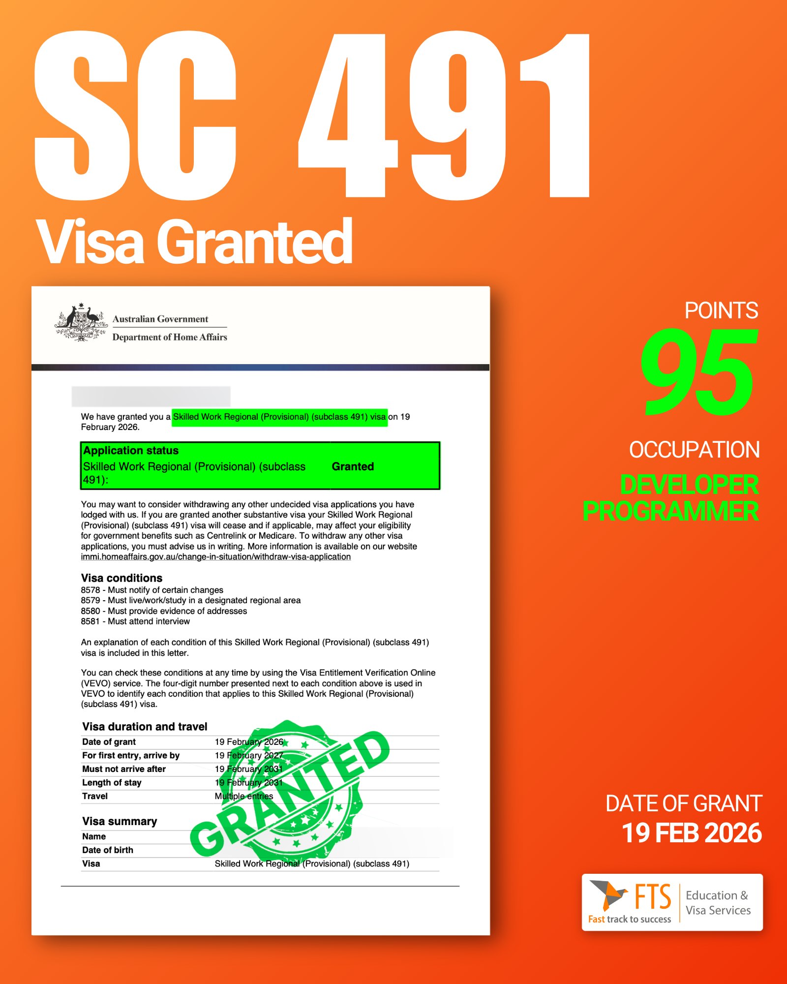 FTS - Huge congratulations to our FTS Visa family member! 🥳🌟 We are ...