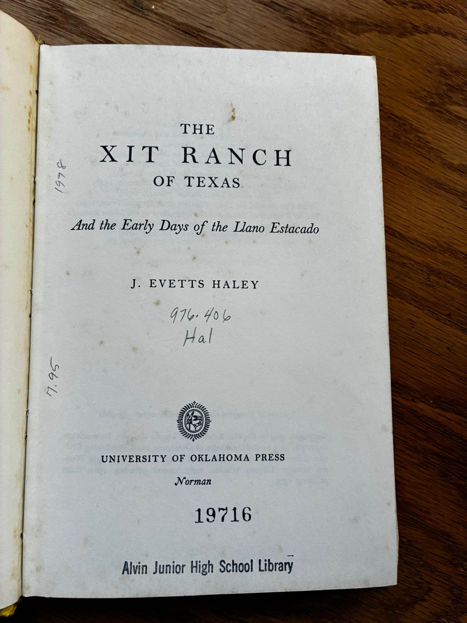 XIT Ranch by J Evetts Haley - Books - Temple, Texas | Facebook ...