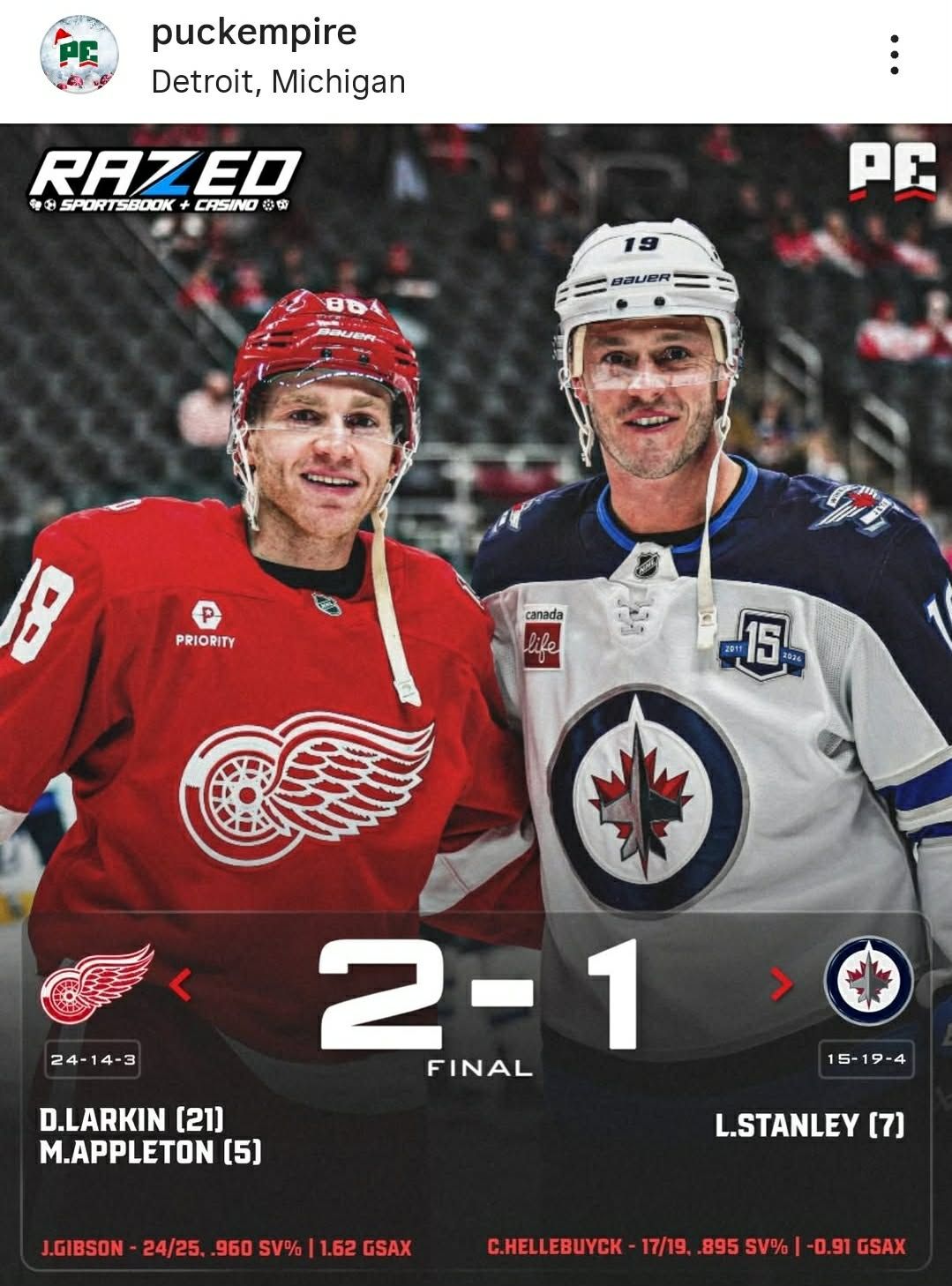 Detroit Red Wings TOP FANS | Exactly how we wanted to finish 2025 ...
