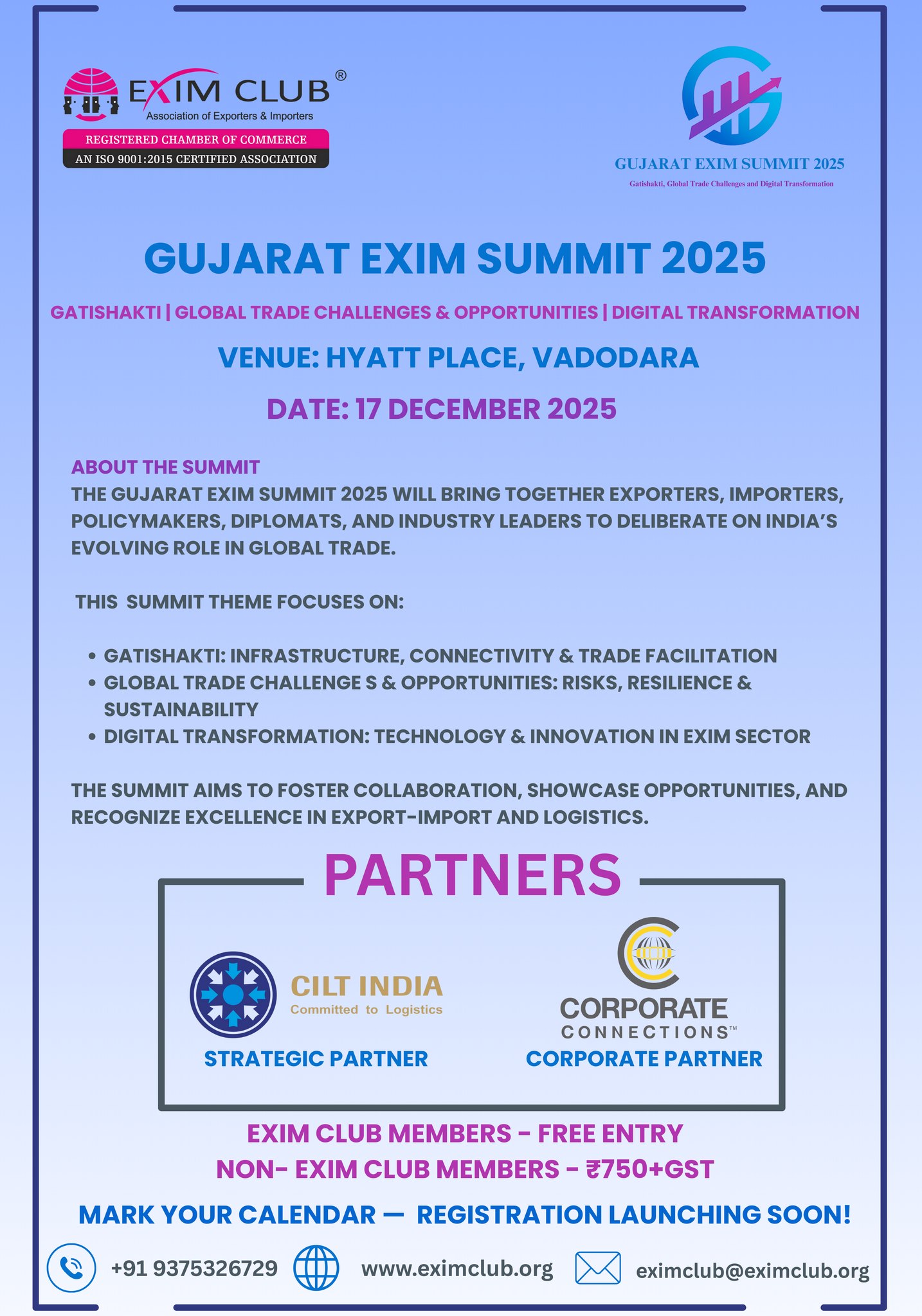 EXIM - Announcing the Gujarat EXIM Summit 2025! Join us for one of ...