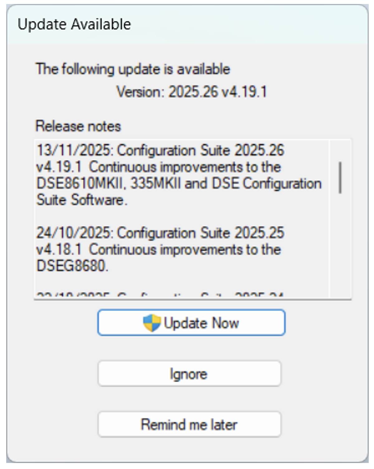 HST - Actualización del programa DSE Configuration Suite: Versión: 2025 ...