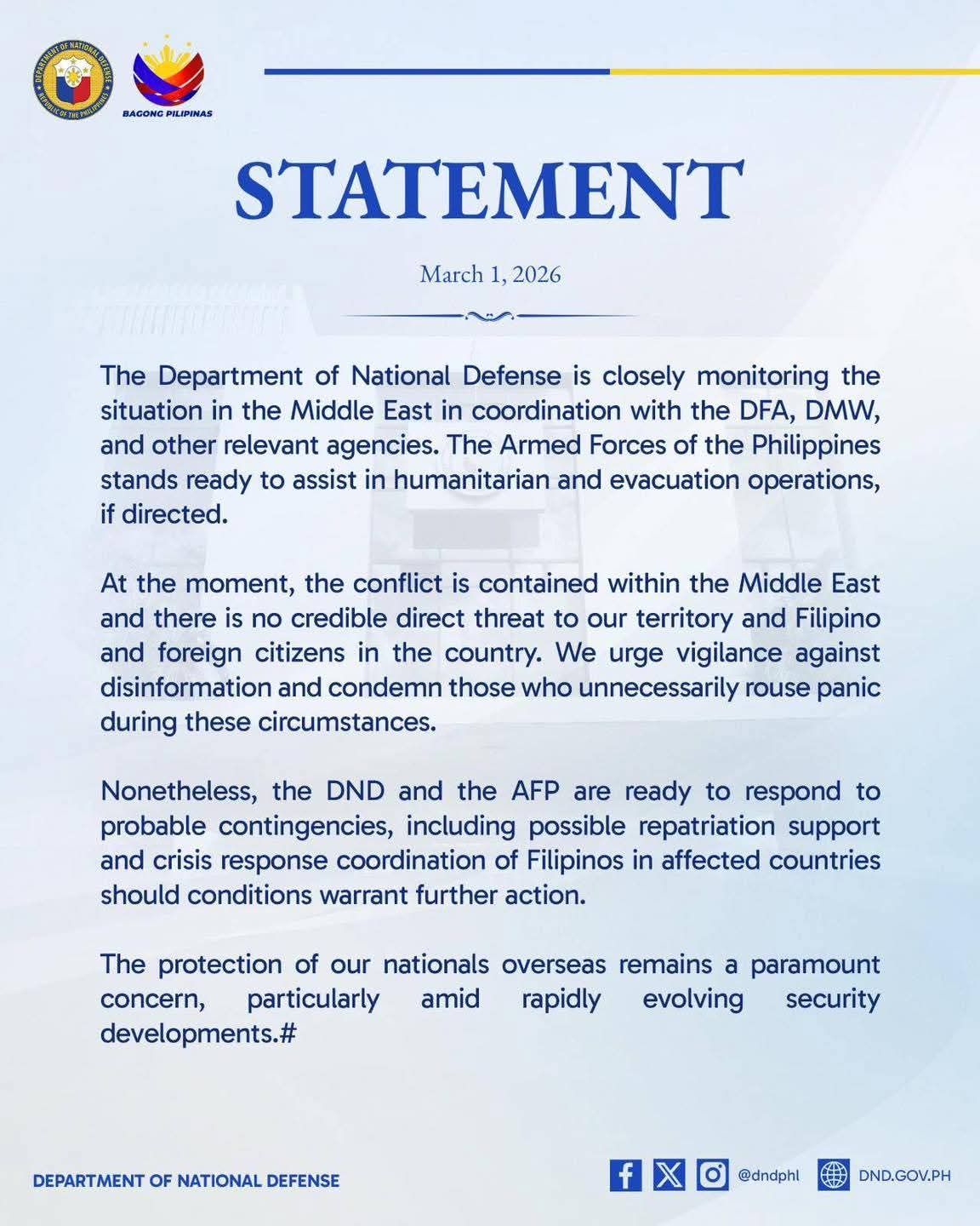 SunStar - The Department of National Defense (DND) and the Armed Forces ...