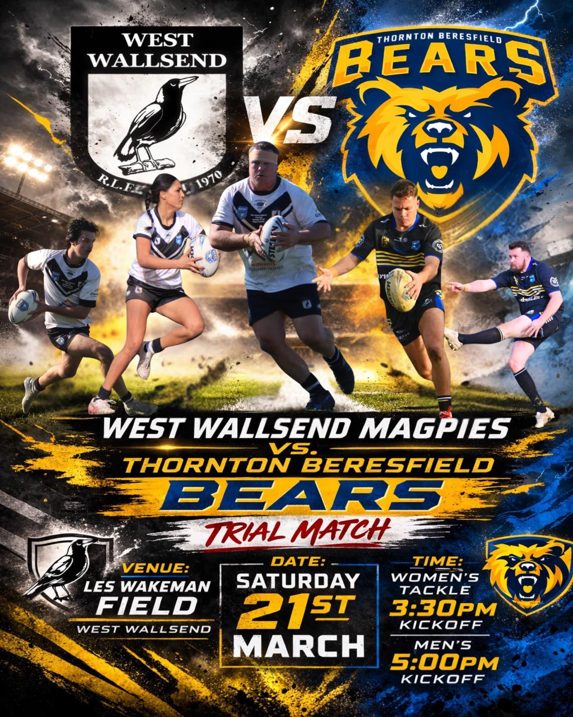 West - 🚨🚨🚨 Magpies Vs. Bears 🚨🚨🚨 Our first trial match of 2026 is ...