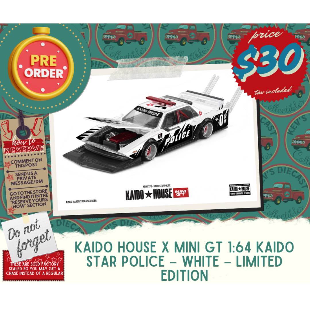RESERVE NOW: Kaido House x Mini GT 1:64 Kaido Star Police – White