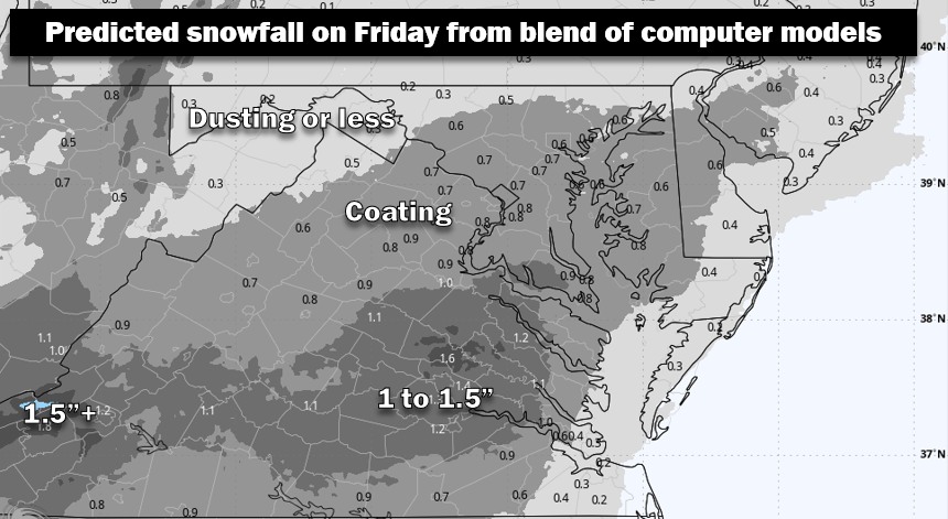 Capital - FRIDAY SNOW CHANCE Update We're on northern edge of a weak ...