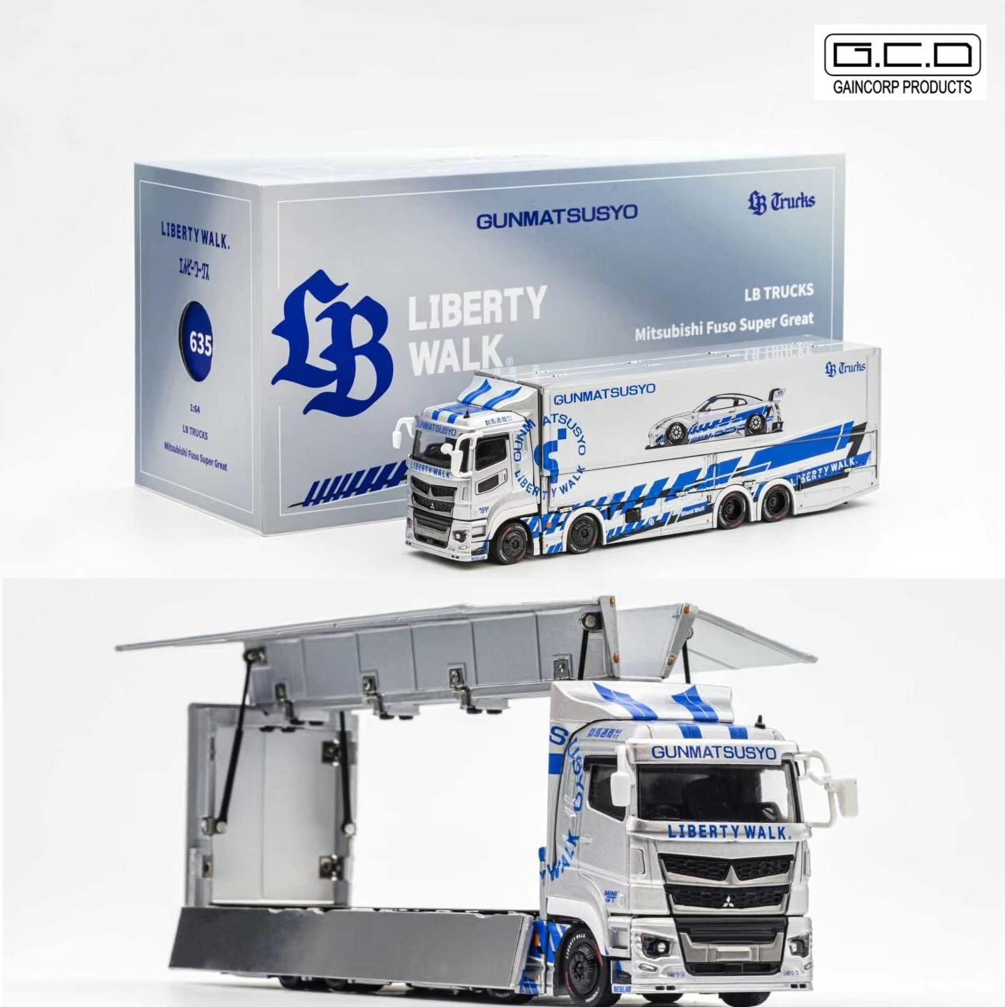PREORDER GCD 1/64 LB TRUCK Mitsubishi Fuso Super Great SILVER