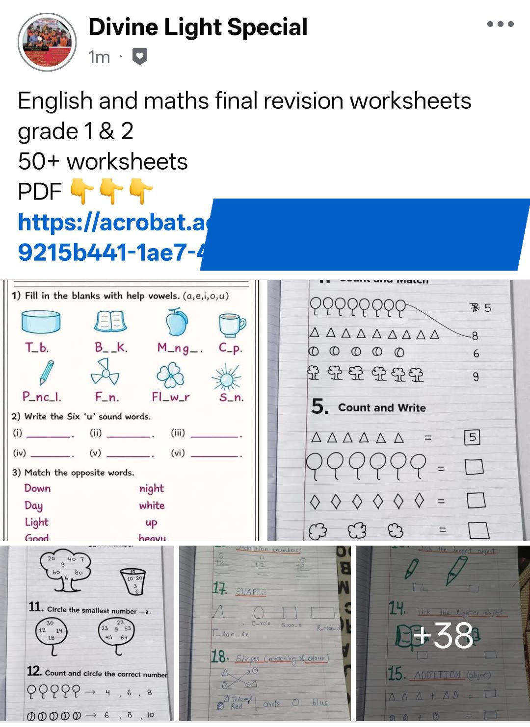 Divine - Bundle Of 50+ Worksheets English & Maths Pdfs in Subscriber's ...