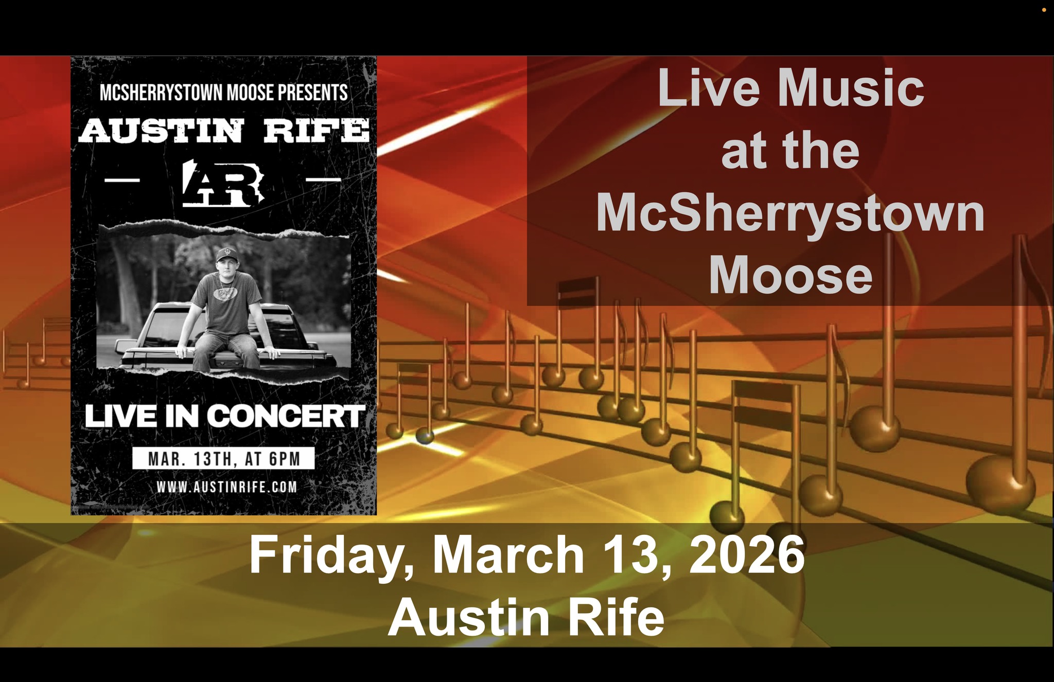 Live Music Friday: Austin Rife at... - McSherrystown Moose | Facebook