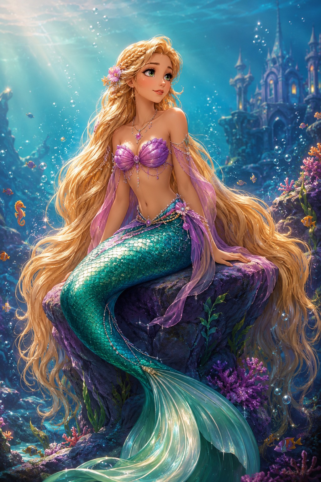 Rapunzel Ariel様完成 Rapunzel como Ariel