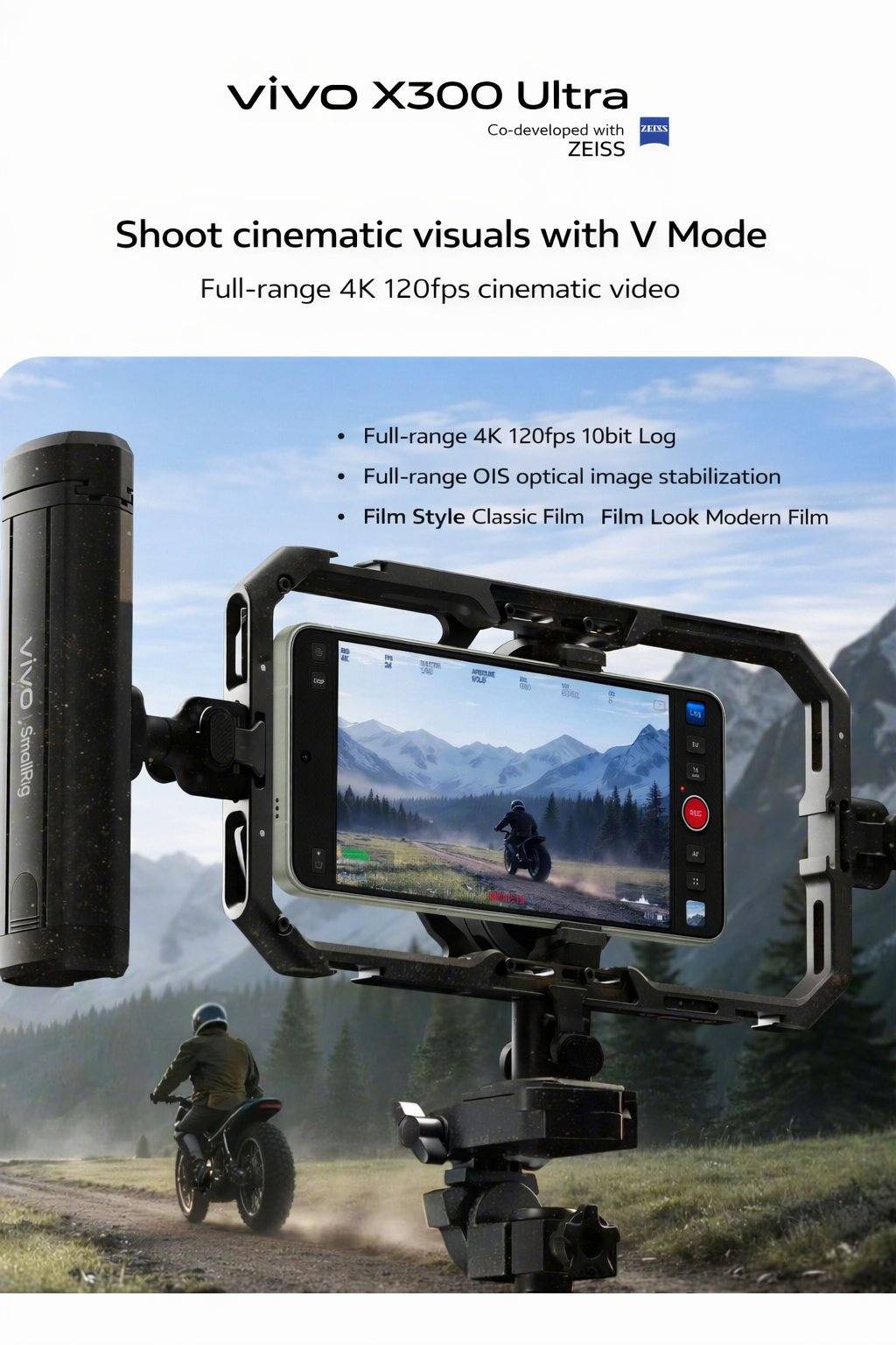 Vivo X300 Ultra with Zeiss teleconverter kit and master prime setup