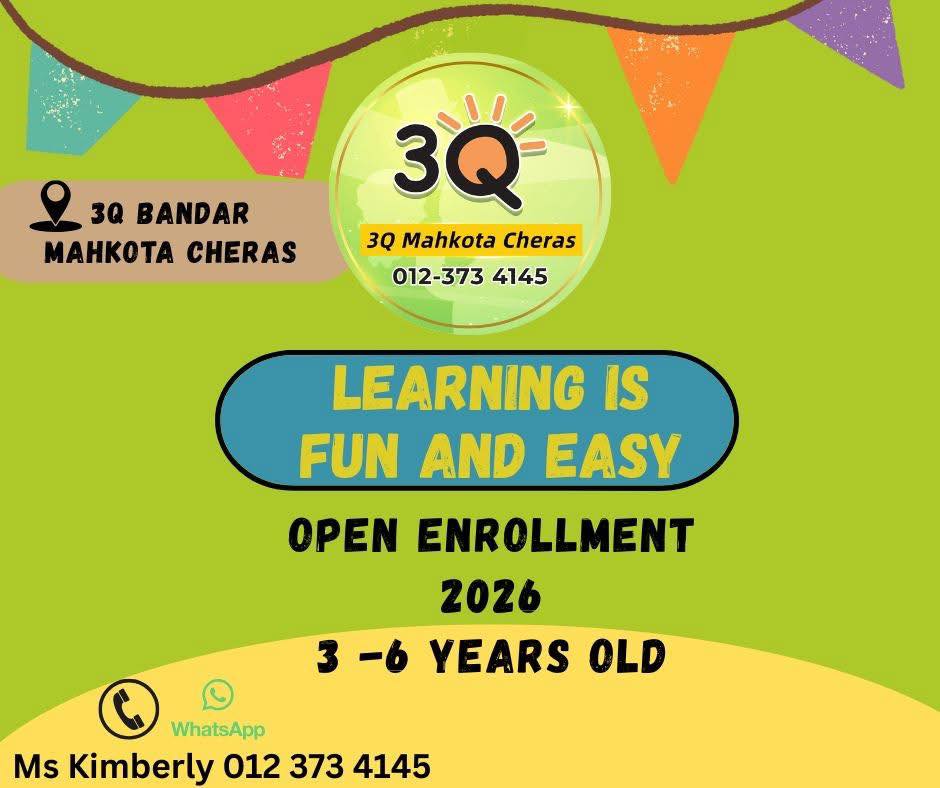 Tadika - 2026 New Enrollment Now Open! MRC 3Q Bandar Mahkota Cheras is ...