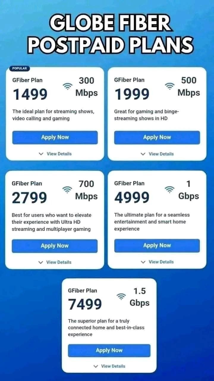 Globe - Globe fiber internet ‎ ‎GLOBE POSTPAID ‎AVAILABLE PLAN ...