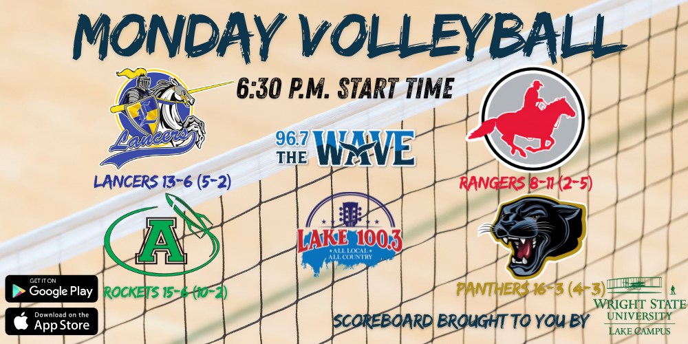 WCSM - Volleyball 96.7 The Wave 96 FM Lincolnview Lancers 1 at New ...