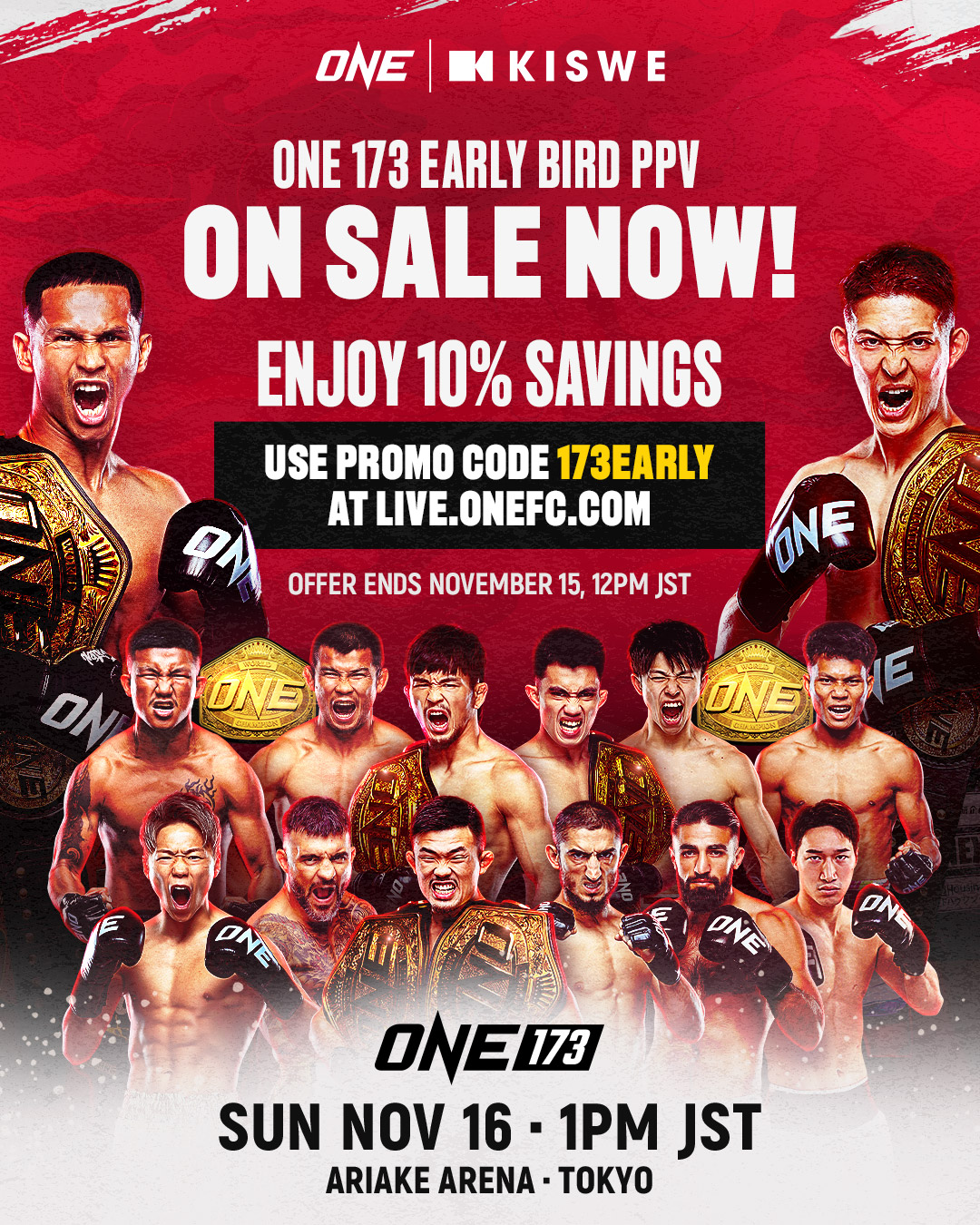 ONE 173 ・VVIP ノベルティ 🇯🇵 ONE 173 PPV is officially on sale now! Get 10% off with code