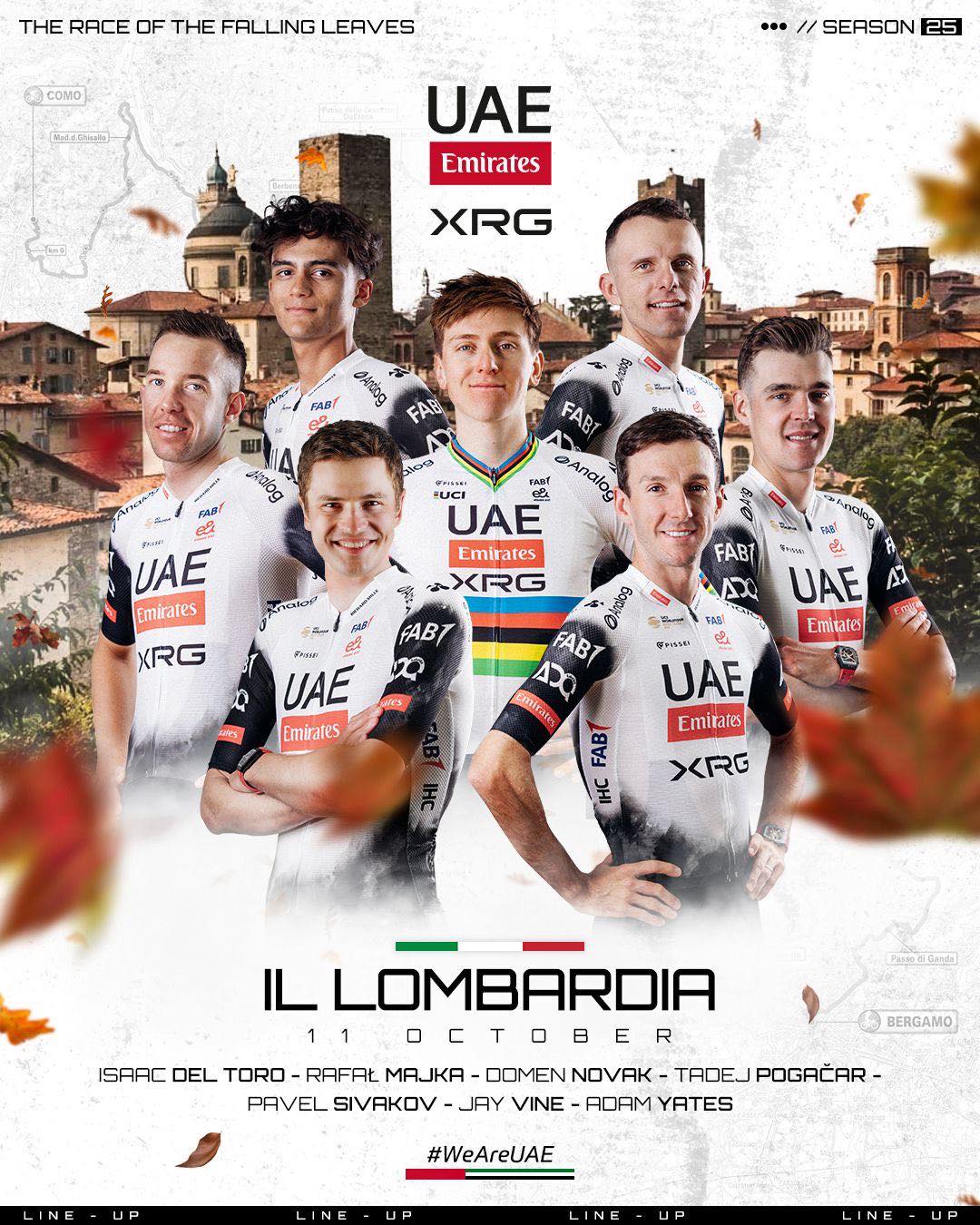 Cycling360 - Il Lombardia's top contender, Tadej Pogacar, will have a ...