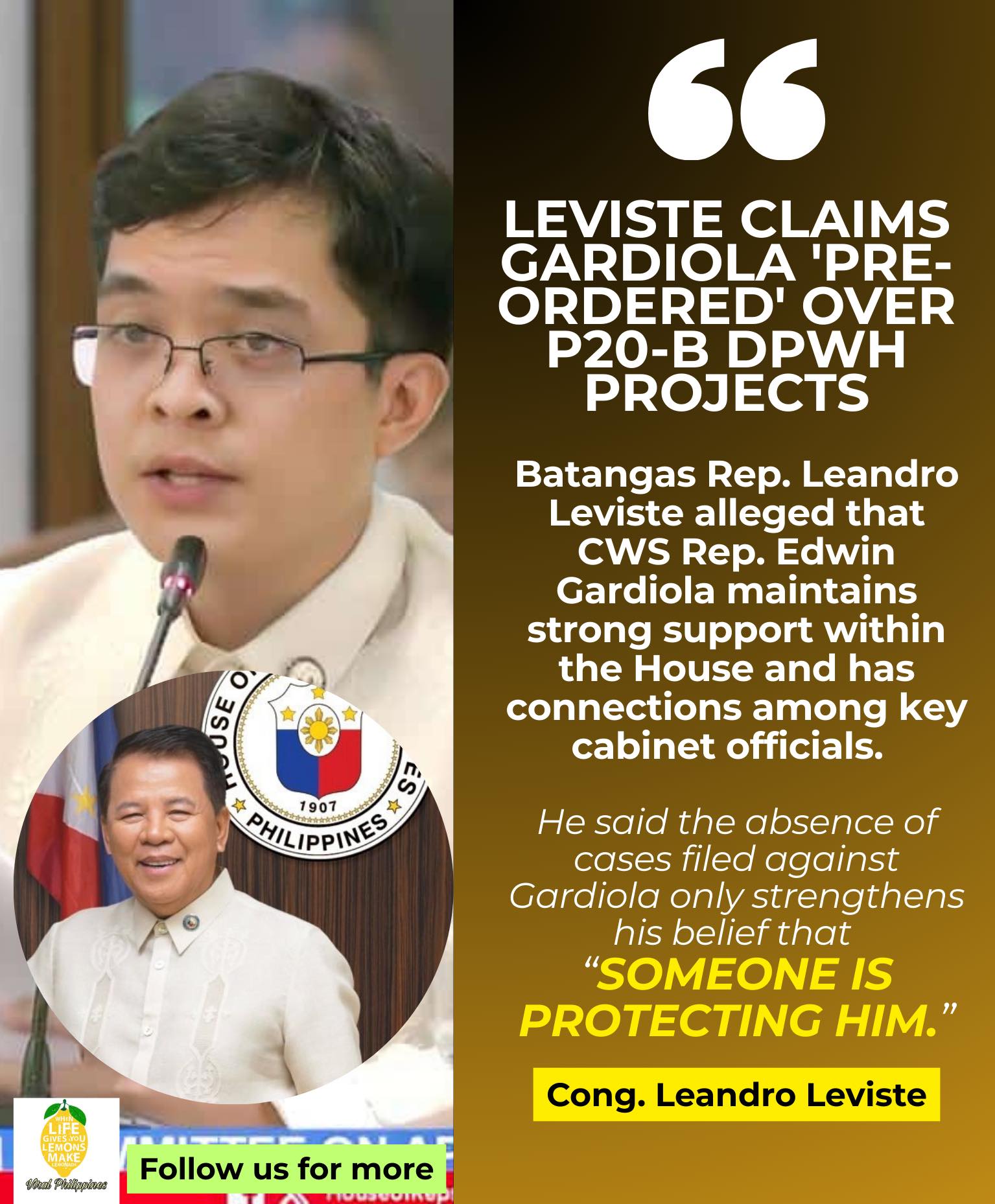 Viral - Leviste claims Gardiola 'pre-ordered' over P20-B DPWH projects ...