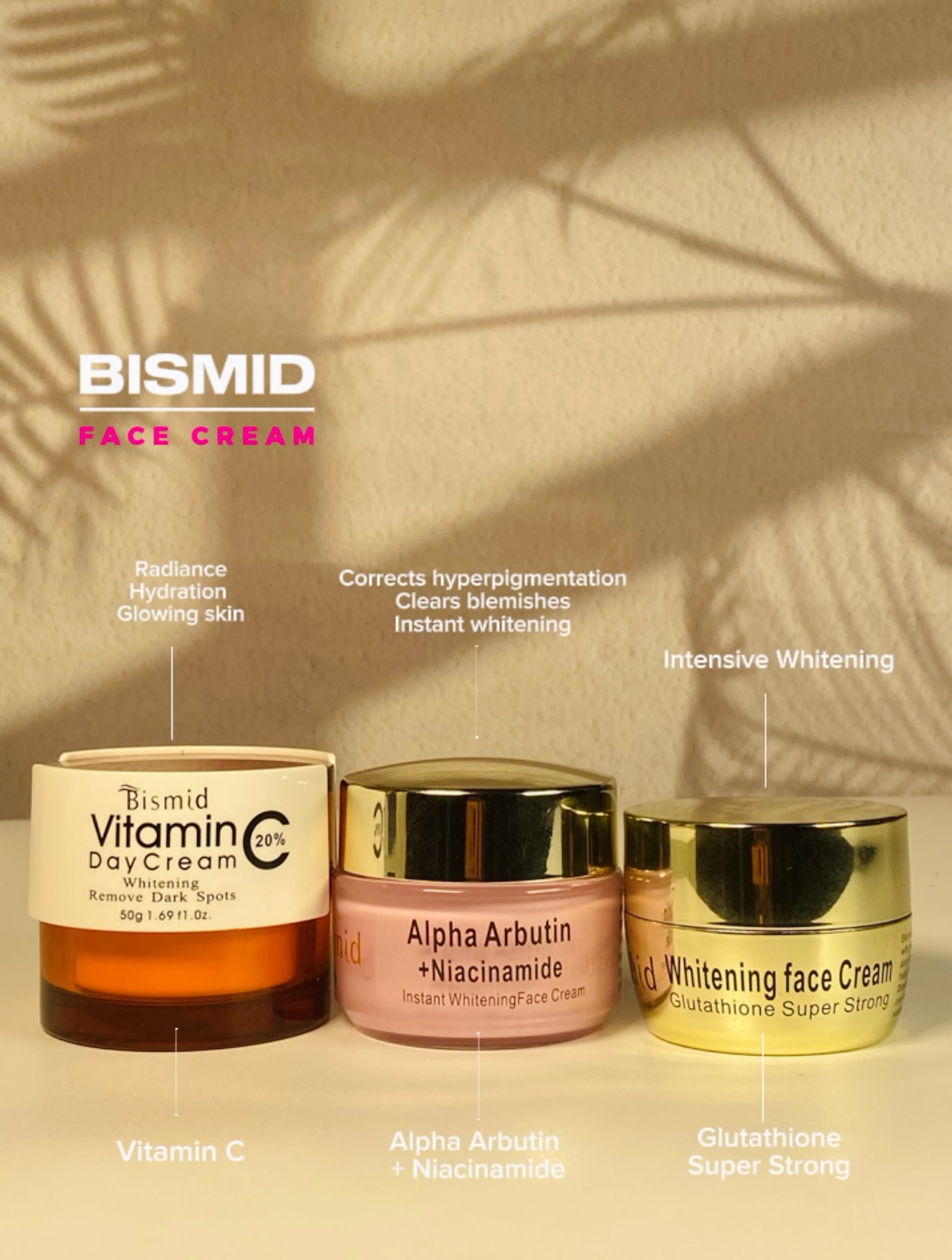 Elevate your skincare routine with our Bismid face cream✨ To order: 📍 Walk into any of our stores or send us a Dm. #BismidCosmetics #Bismidfacecreams # Glutathione #VitaminC #Alphaarburtin Niacinamide