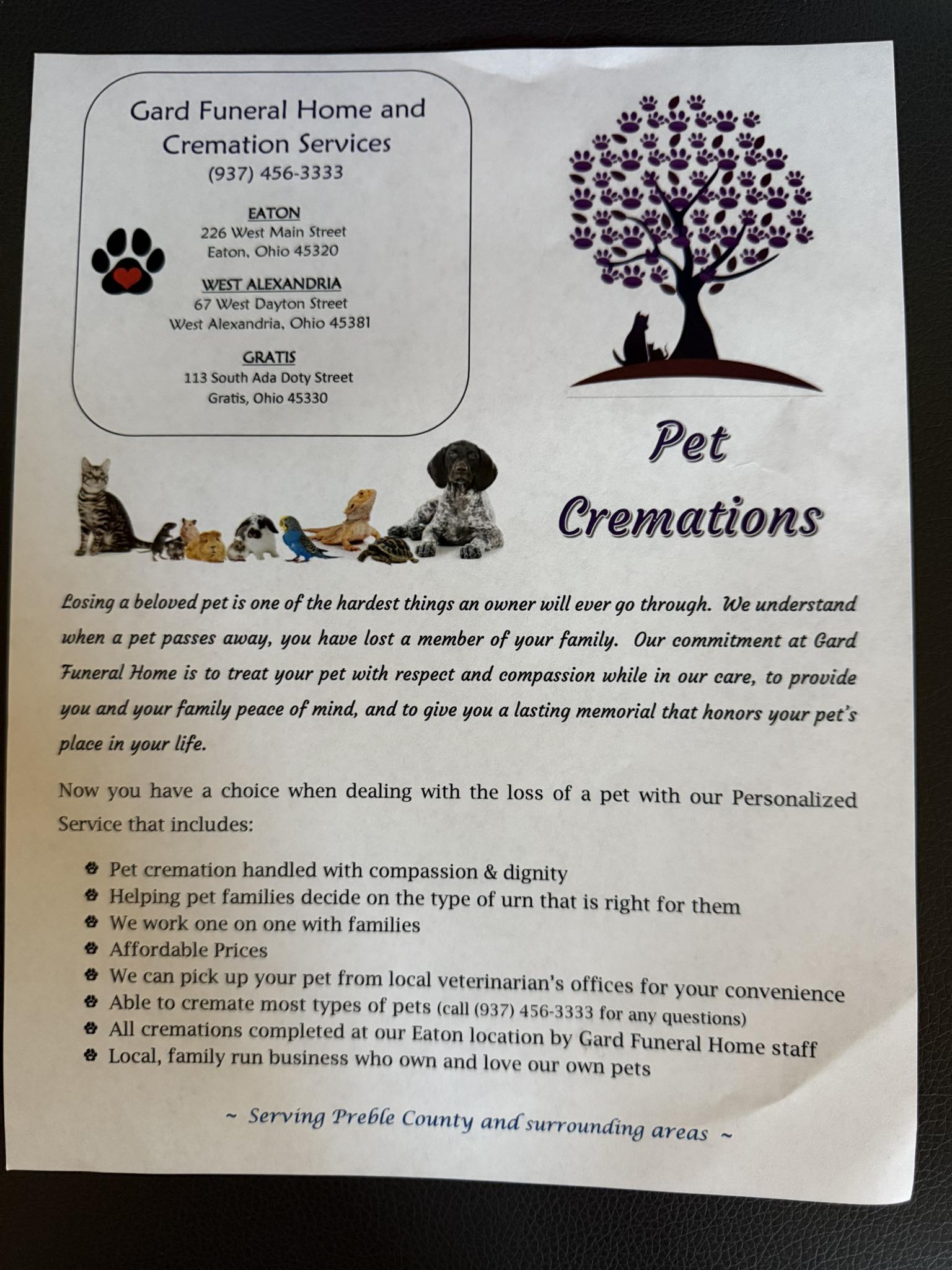 Gard Funeral Home & Cremation Services, LLC | Eaton OH