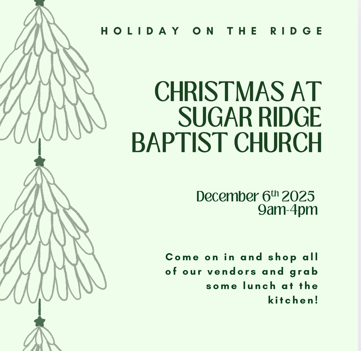 Holiday on the Ridge at Sugar Ridge Baptist Church