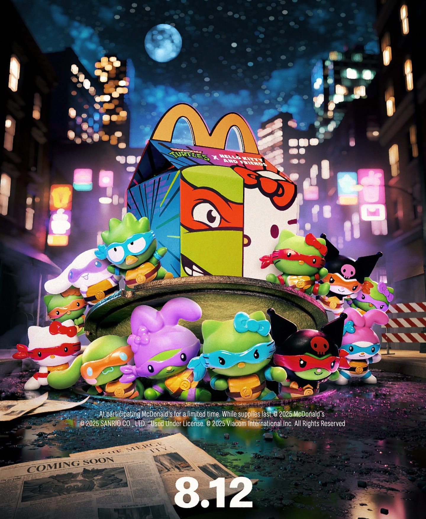 TMNT X Hello Kitty Happy Meal Toys drop on 8/12 at McDonald's