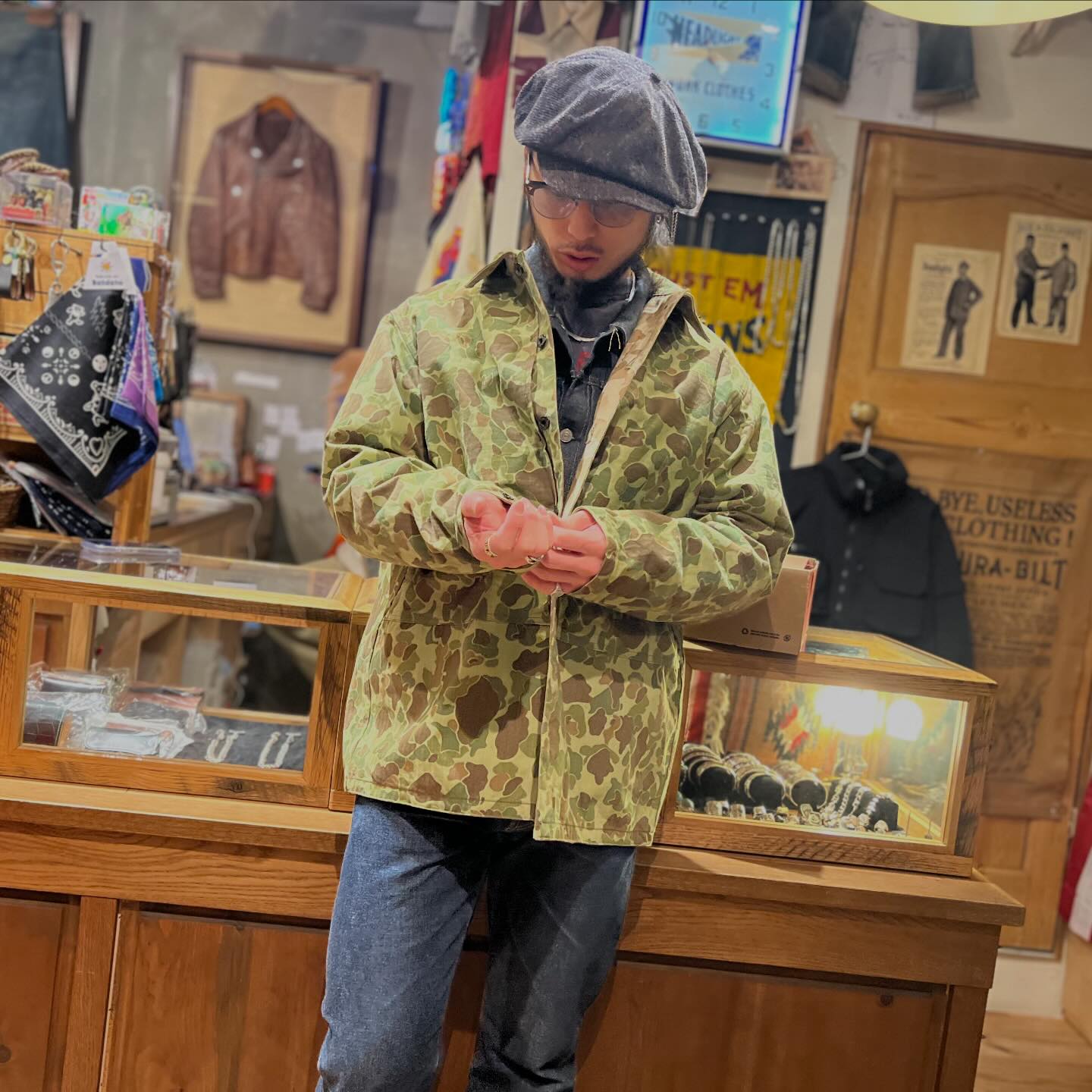 Buzz Rickson's USMC P44ダックハンターカモ BUZZ RICKSON'S U.S.MARINE CORPS JACKET,HERRINGBONE,CAMOUFLAGED P