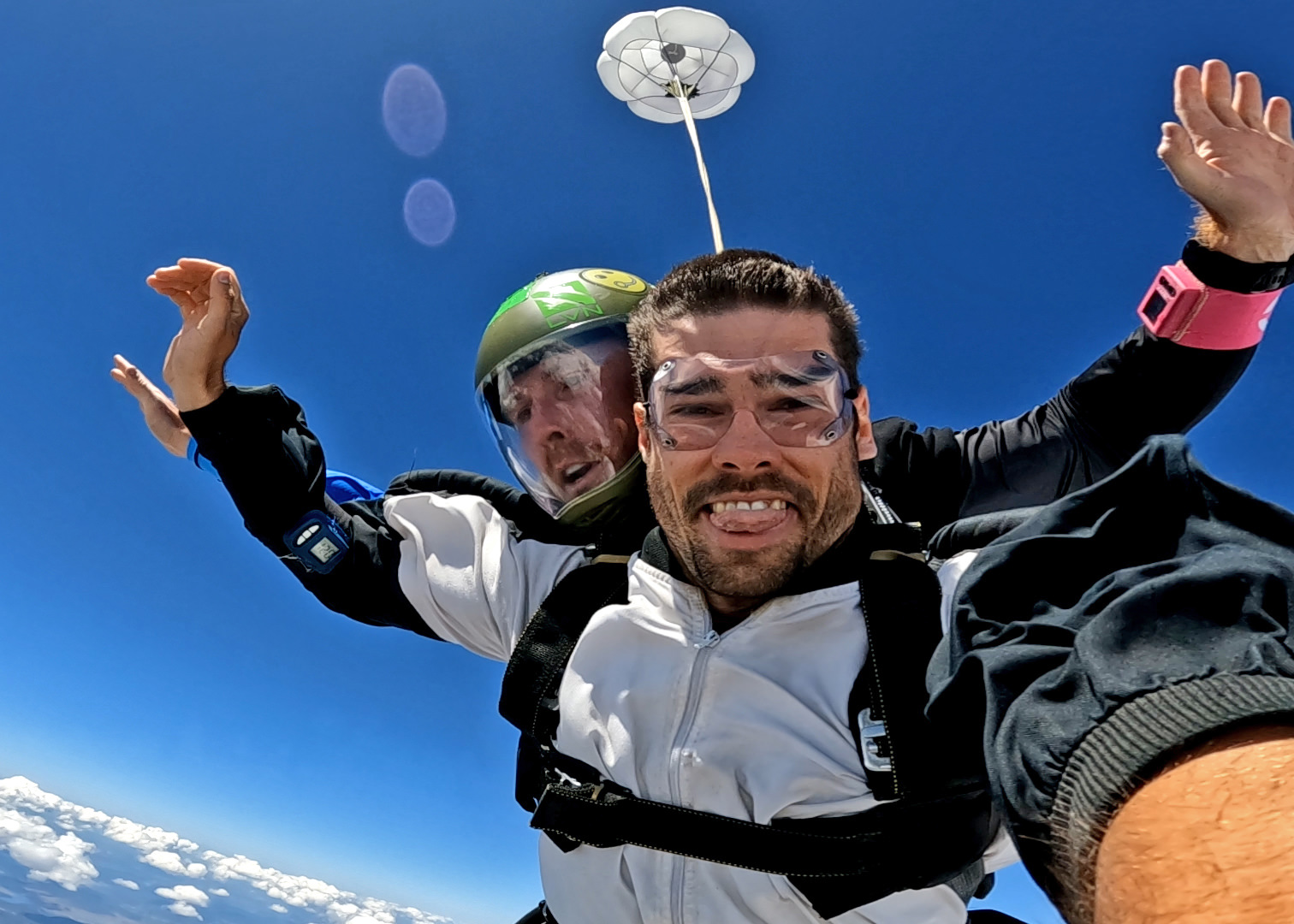 Skydive - Adam Tandem Cert - winning - photo by Ash playing passenger ...