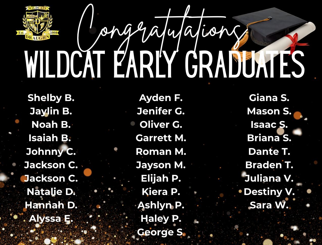 J.C. - Congratulations to our Early Graduates! We are proud of the 30 ...