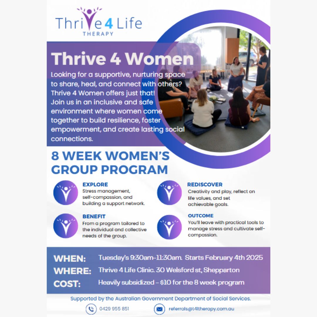 Thrive 4 Women is an 8 week Women's... - Thrive4Life Therapy | Facebook