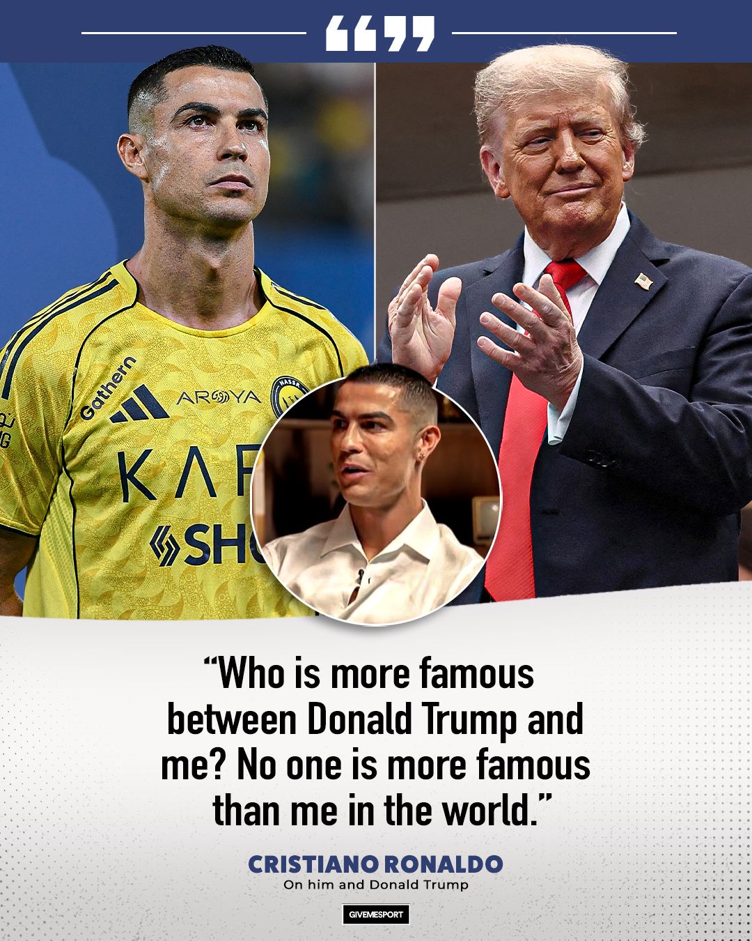 GiveMeSport - Is Cristiano Ronaldo more famous than Donald Trump? 👀 ...