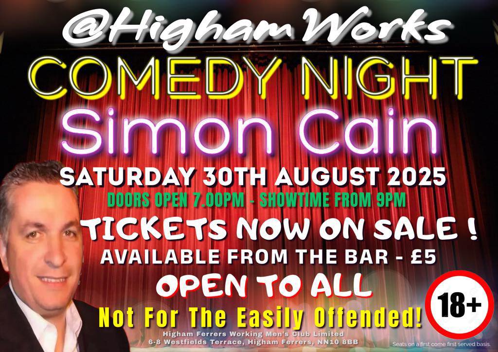 Higham - 😝😂COMEDY NIGHT😂😝 Saturday 30th August 2025 Tickets £5 BARGAIN ...