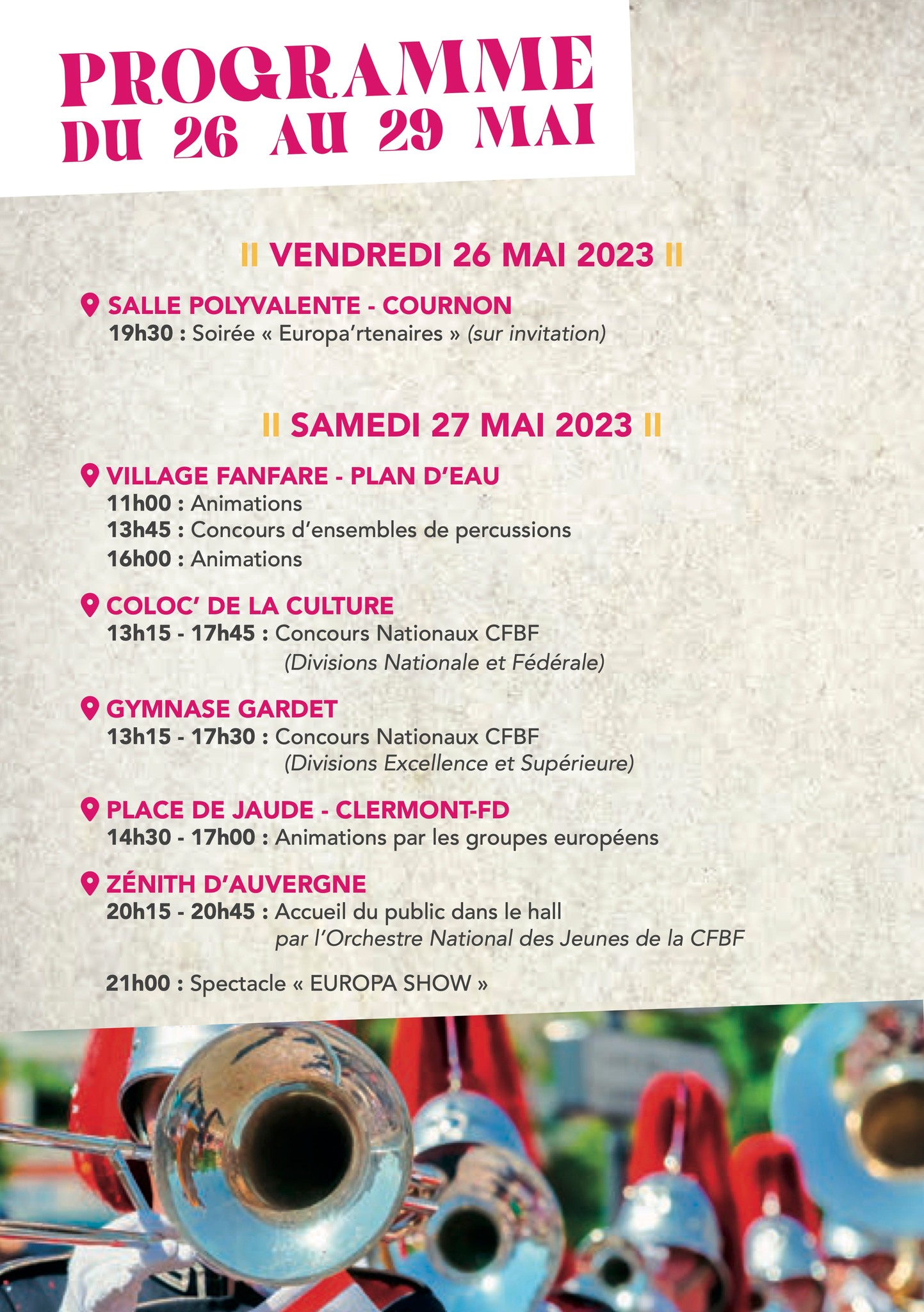 CFBF Auvergne-Rhône Alpes - Europa Fanfares 2023